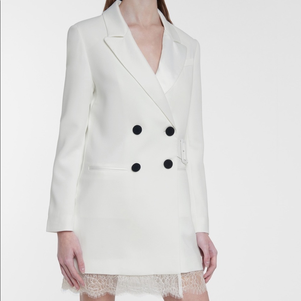 Self-portrait Lace double-breasted blazer dress